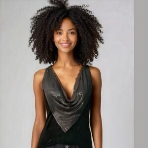 Metallic Black Tank Top Size Small